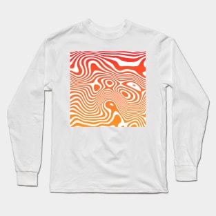 Red Abstract Strips Art Long Sleeve T-Shirt